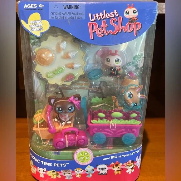 LPS Littlest Pet Shop Picnic Time Pets #219 #220 #221 Dog Bunny Ladybug